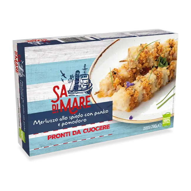 COD KEBAB WITH PANKO AND TOMATO